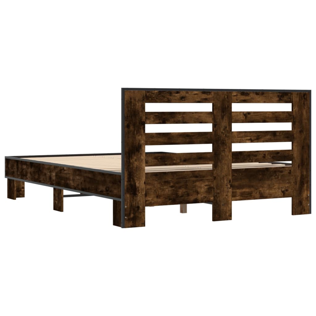 Cadre de lit sans matelas chêne fumé 135x190 cm - XIOS