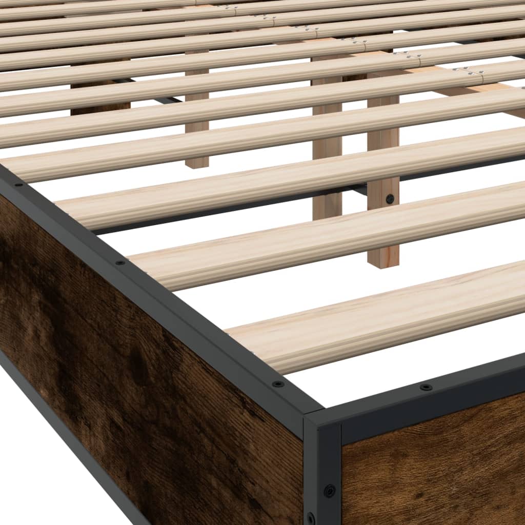 Cadre de lit sans matelas chêne fumé 135x190 cm - XIOS