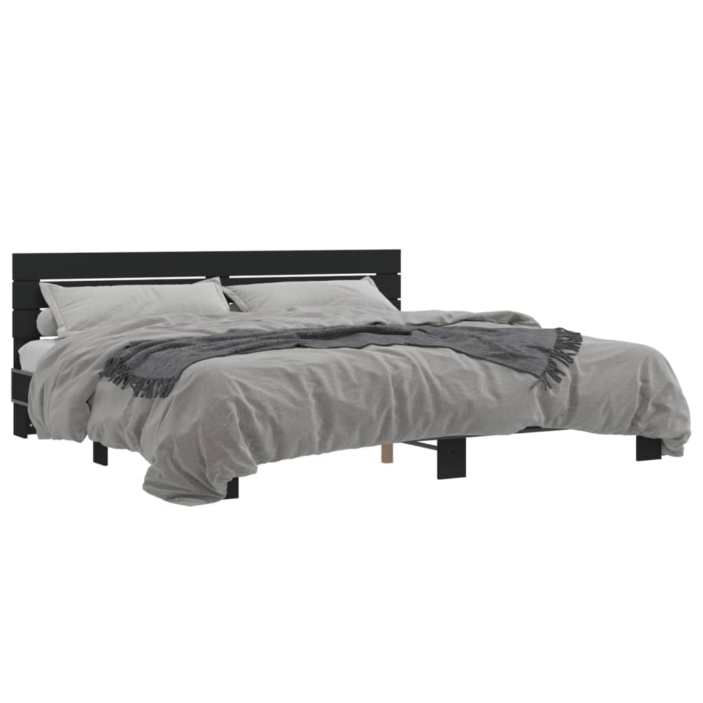 Cadre de lit sans matelas noir 200x200 cm - XIOS