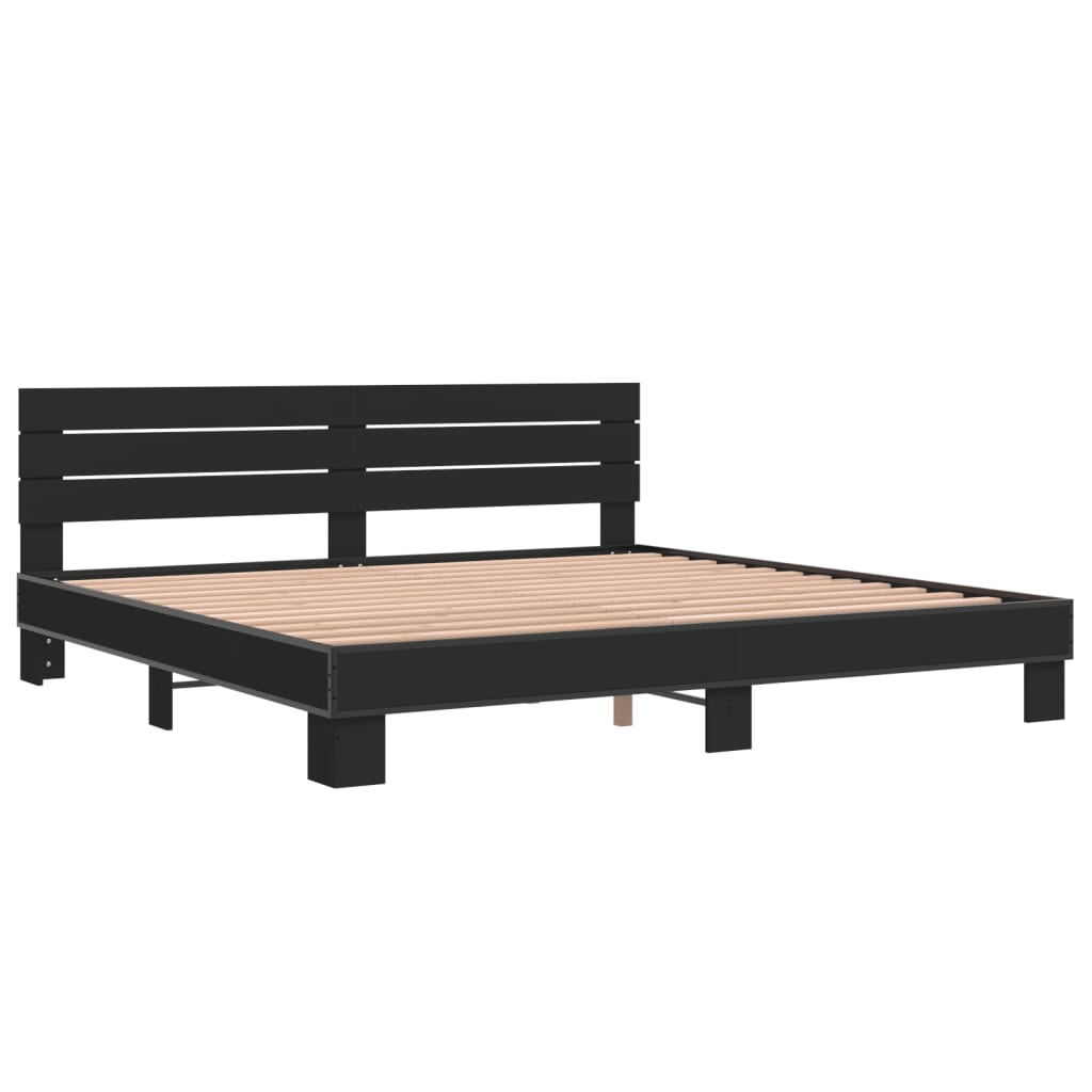 Cadre de lit sans matelas noir 200x200 cm - XIOS