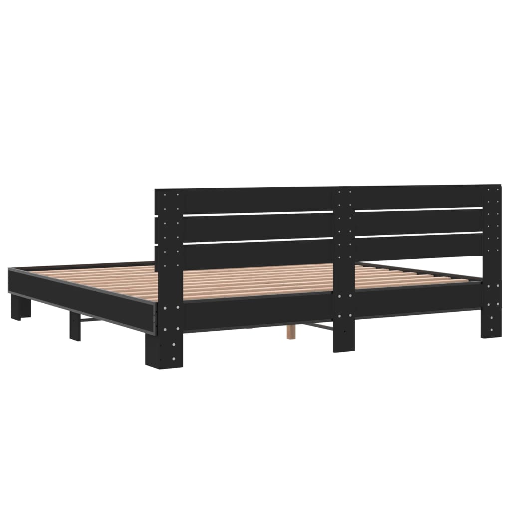 Cadre de lit sans matelas noir 200x200 cm - XIOS