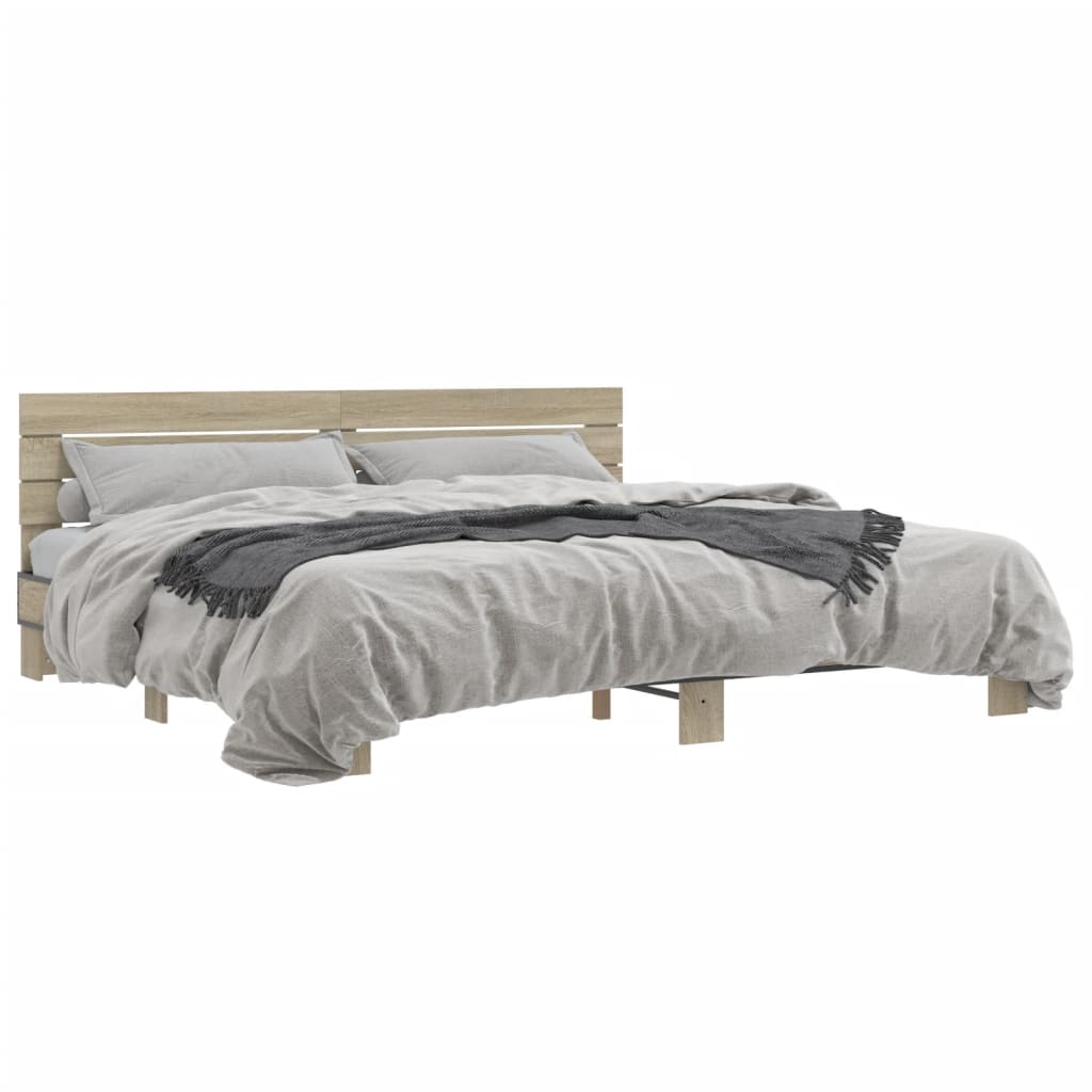 Cadre de lit sans matelas chêne sonoma 200x200 cm - XIOS
