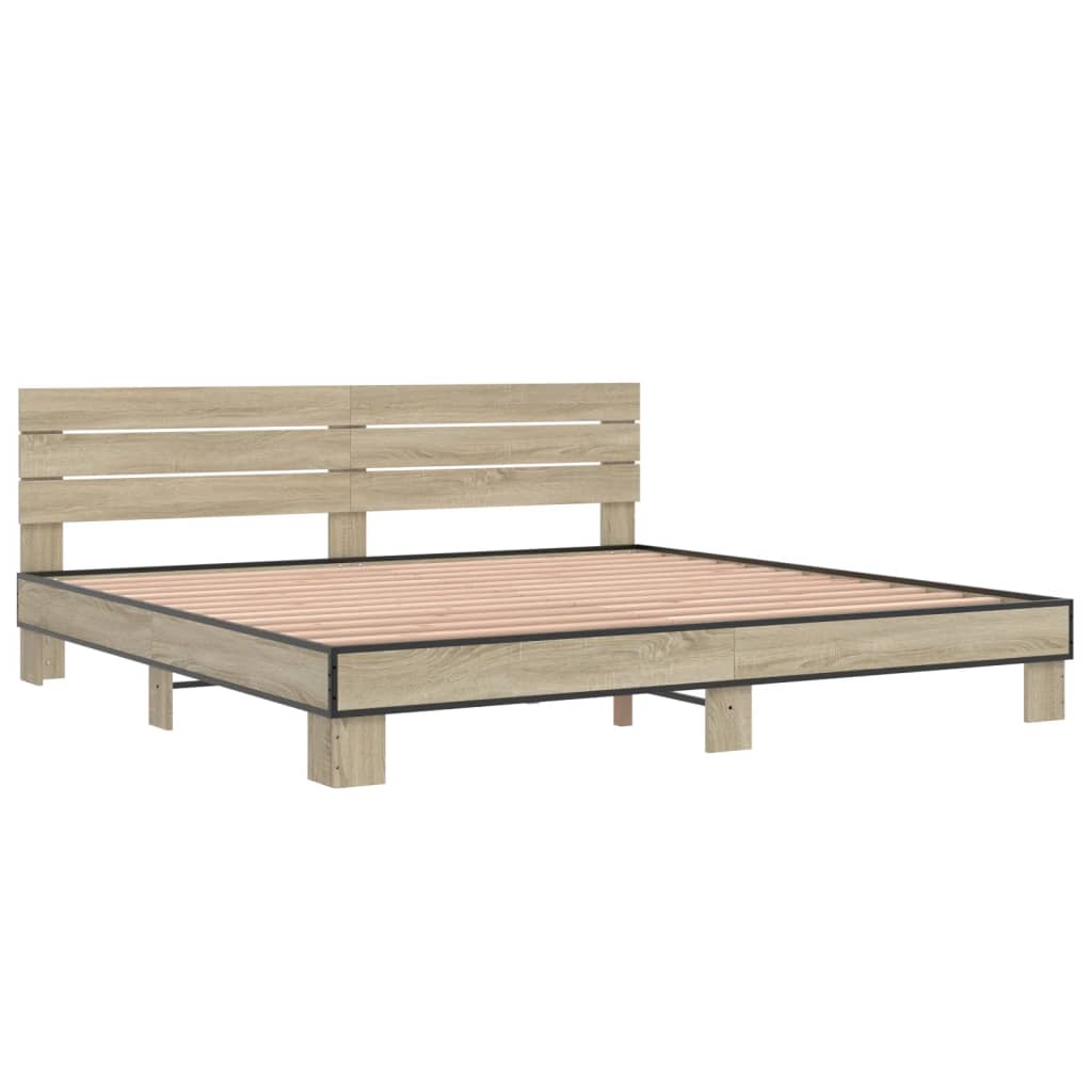 Cadre de lit sans matelas chêne sonoma 200x200 cm - XIOS