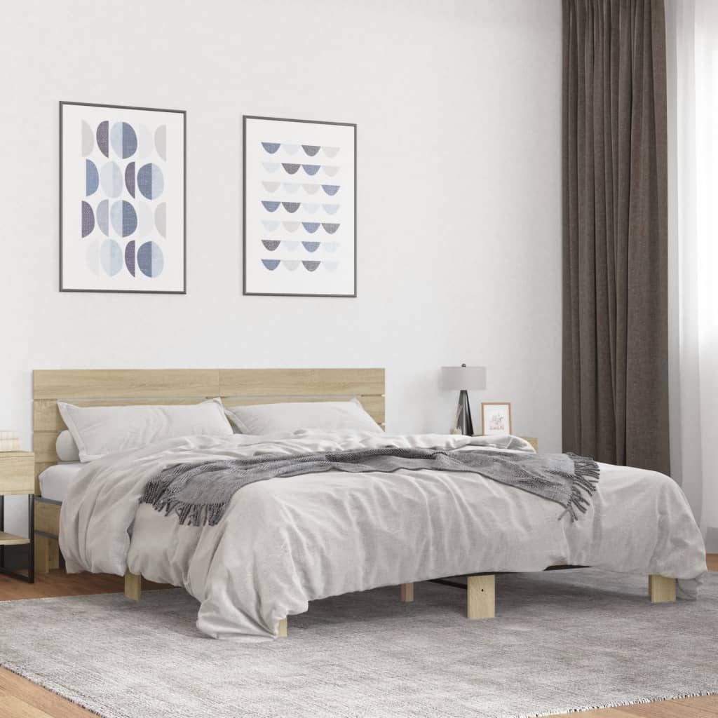 Cadre de lit sans matelas chêne sonoma 200x200 cm - XIOS