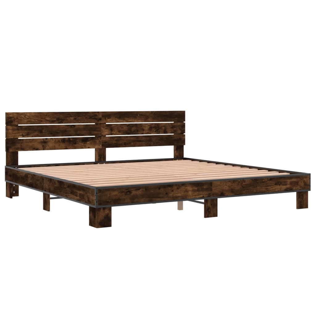 Cadre de lit sans matelas chêne fumé 200x200 cm - XIOS