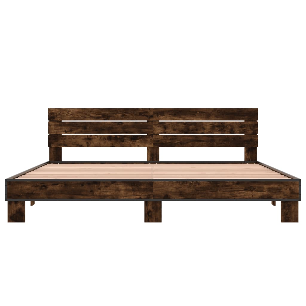 Cadre de lit sans matelas chêne fumé 200x200 cm - XIOS