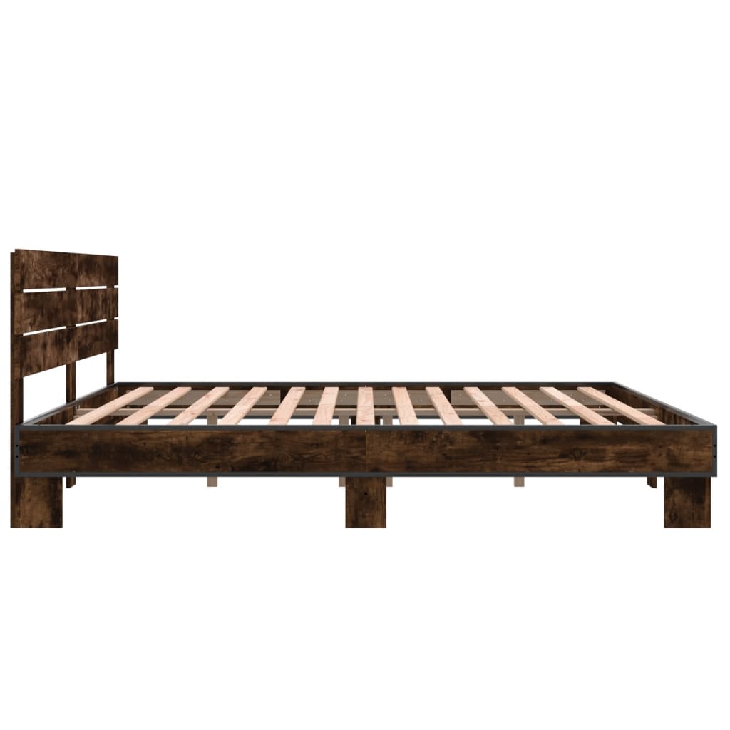 Cadre de lit sans matelas chêne fumé 200x200 cm - XIOS