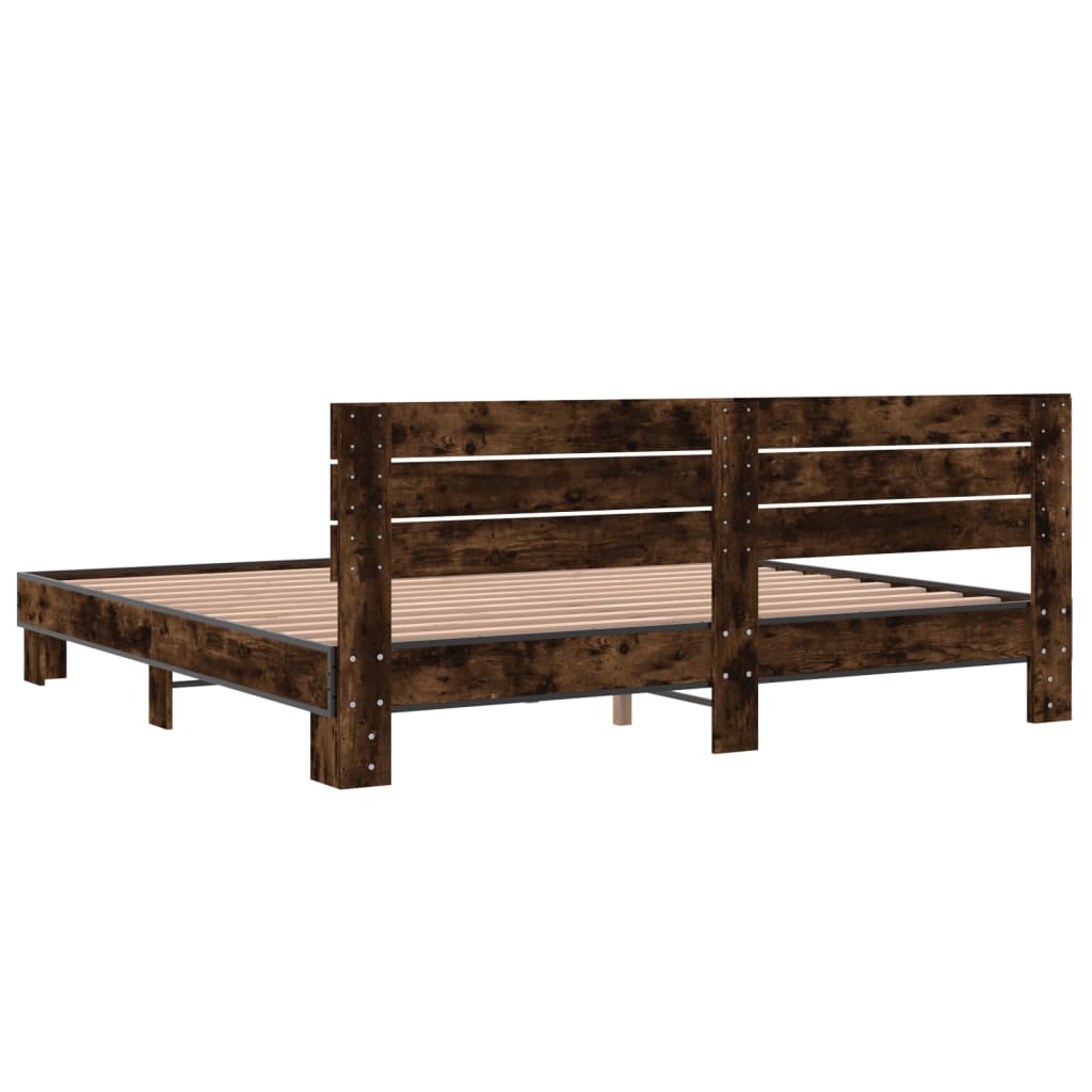 Cadre de lit sans matelas chêne fumé 200x200 cm - XIOS