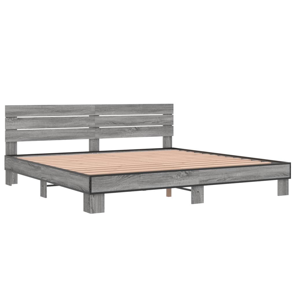 Cadre de lit sans matelas sonoma gris 200x200 cm - XIOS