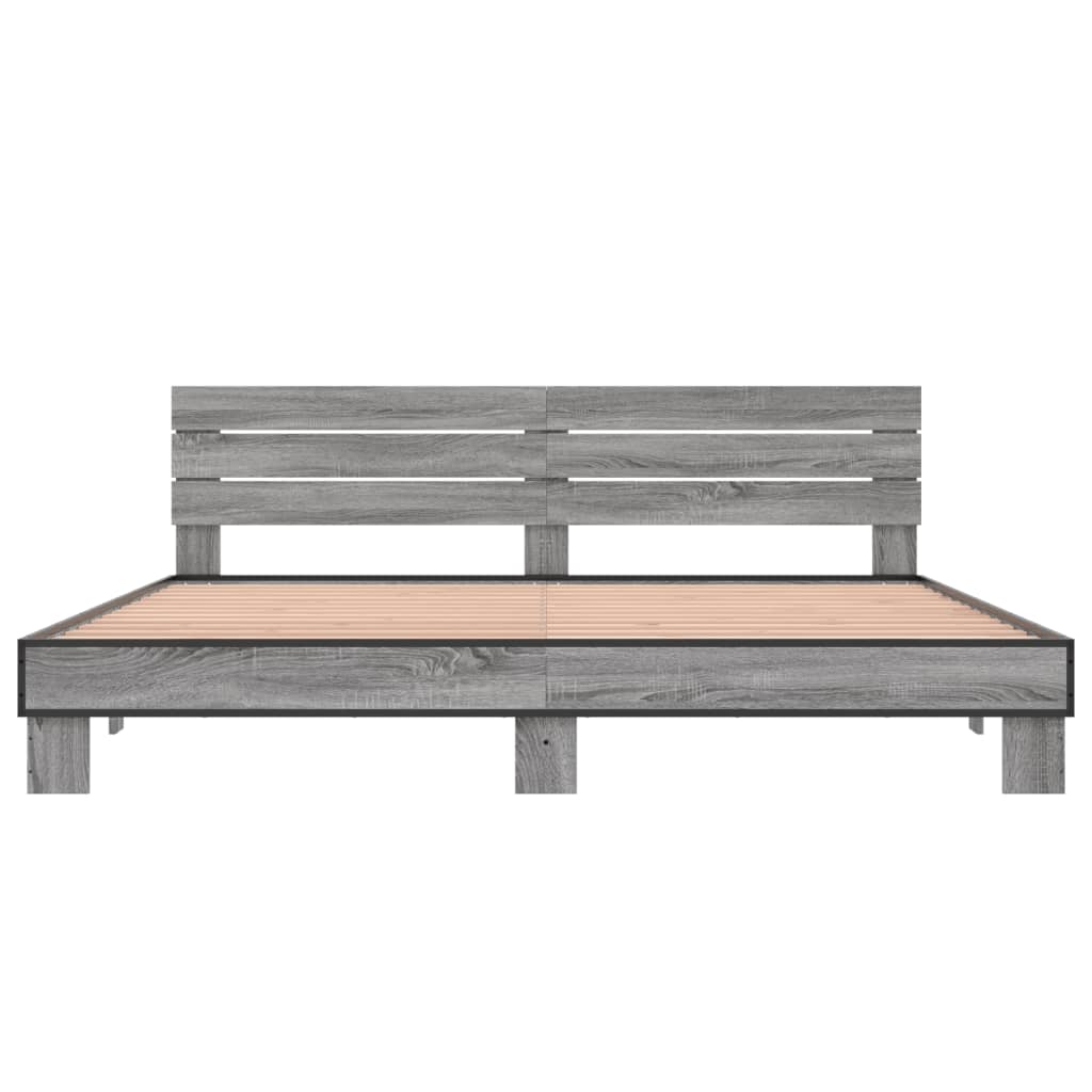 Cadre de lit sans matelas sonoma gris 200x200 cm - XIOS