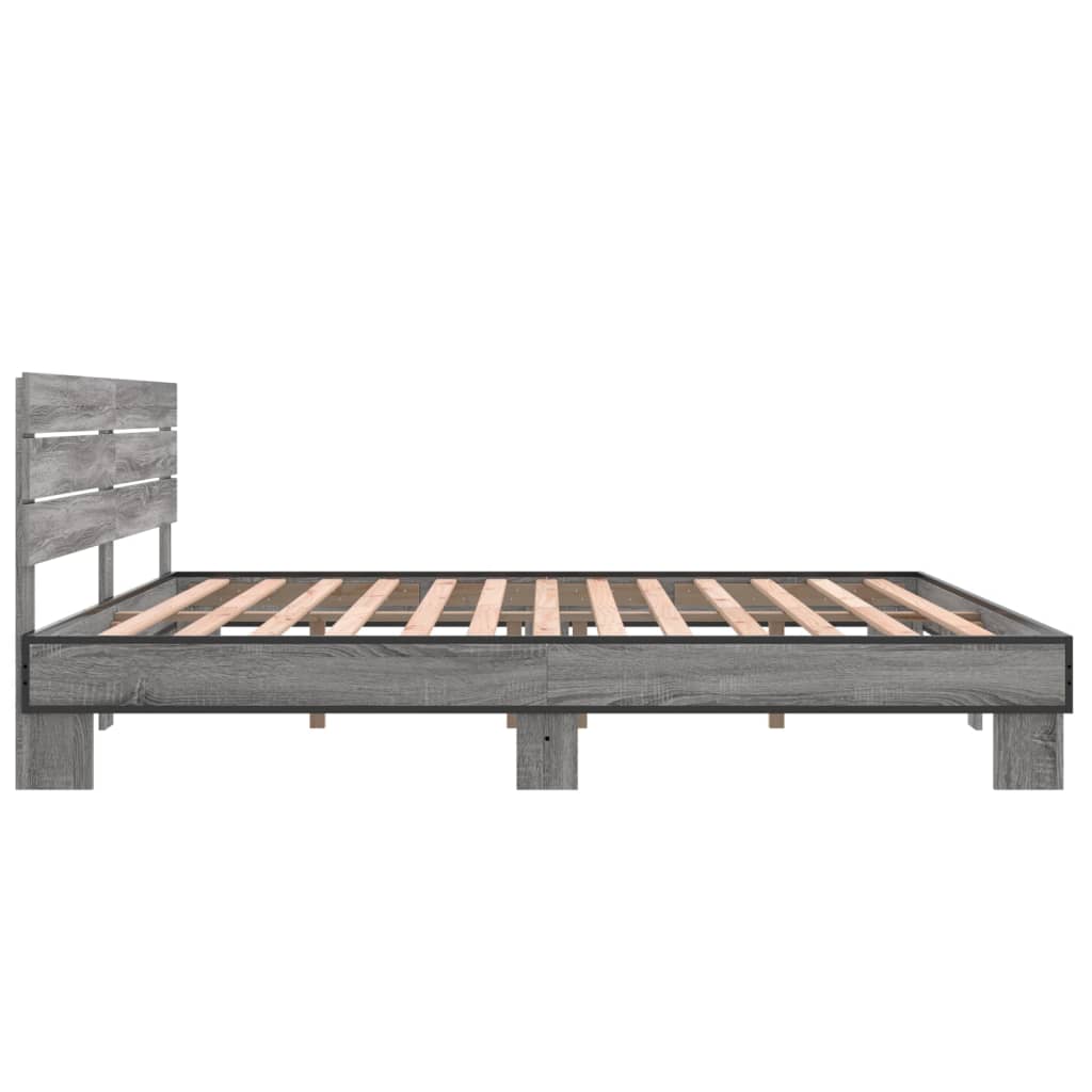 Cadre de lit sans matelas sonoma gris 200x200 cm - XIOS