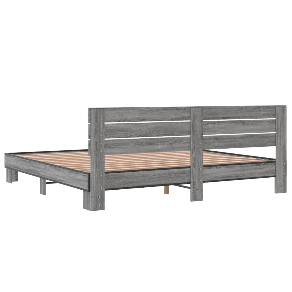 Cadre de lit sans matelas sonoma gris 200x200 cm - XIOS