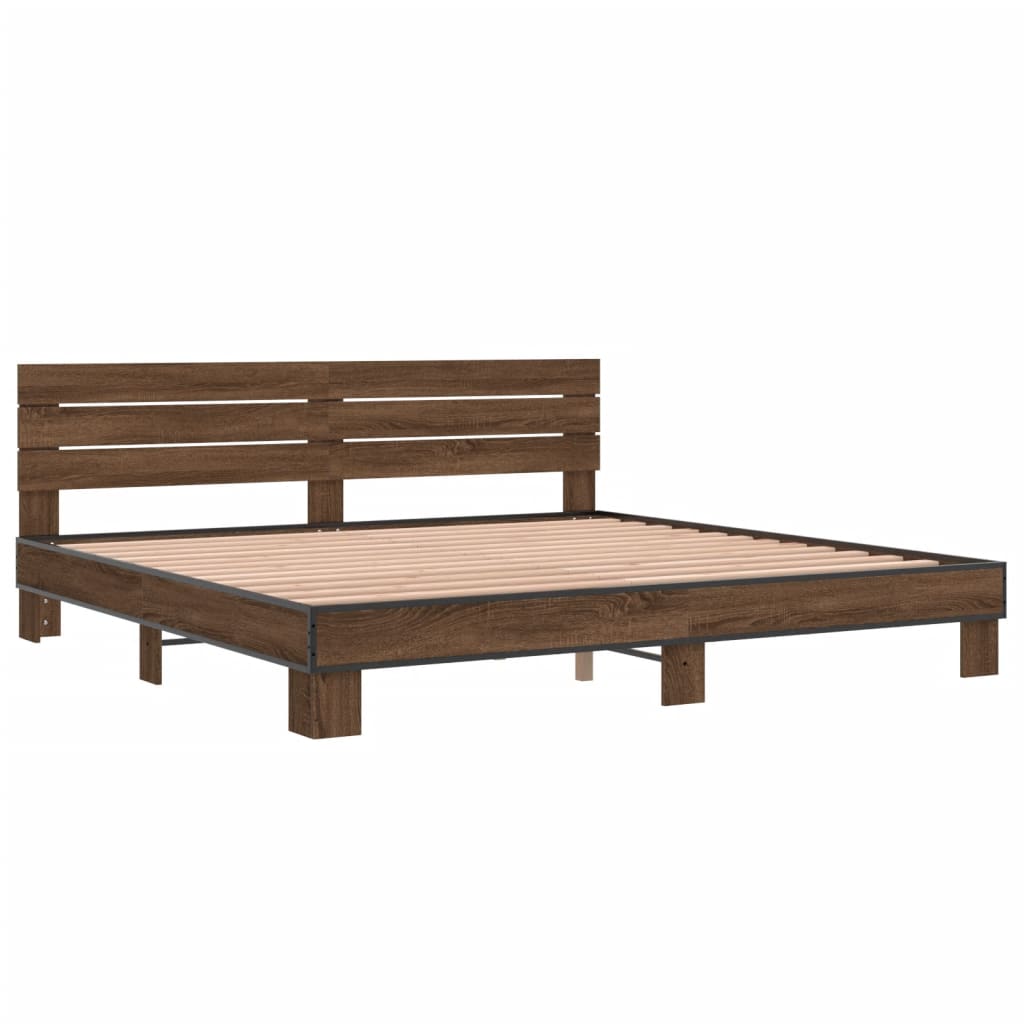 Cadre de lit sans matelas chêne marron 200x200 cm - XIOS
