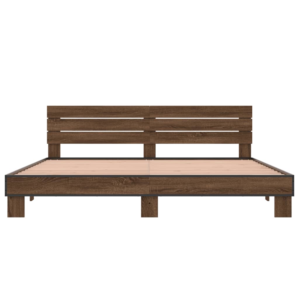 Cadre de lit sans matelas chêne marron 200x200 cm - XIOS