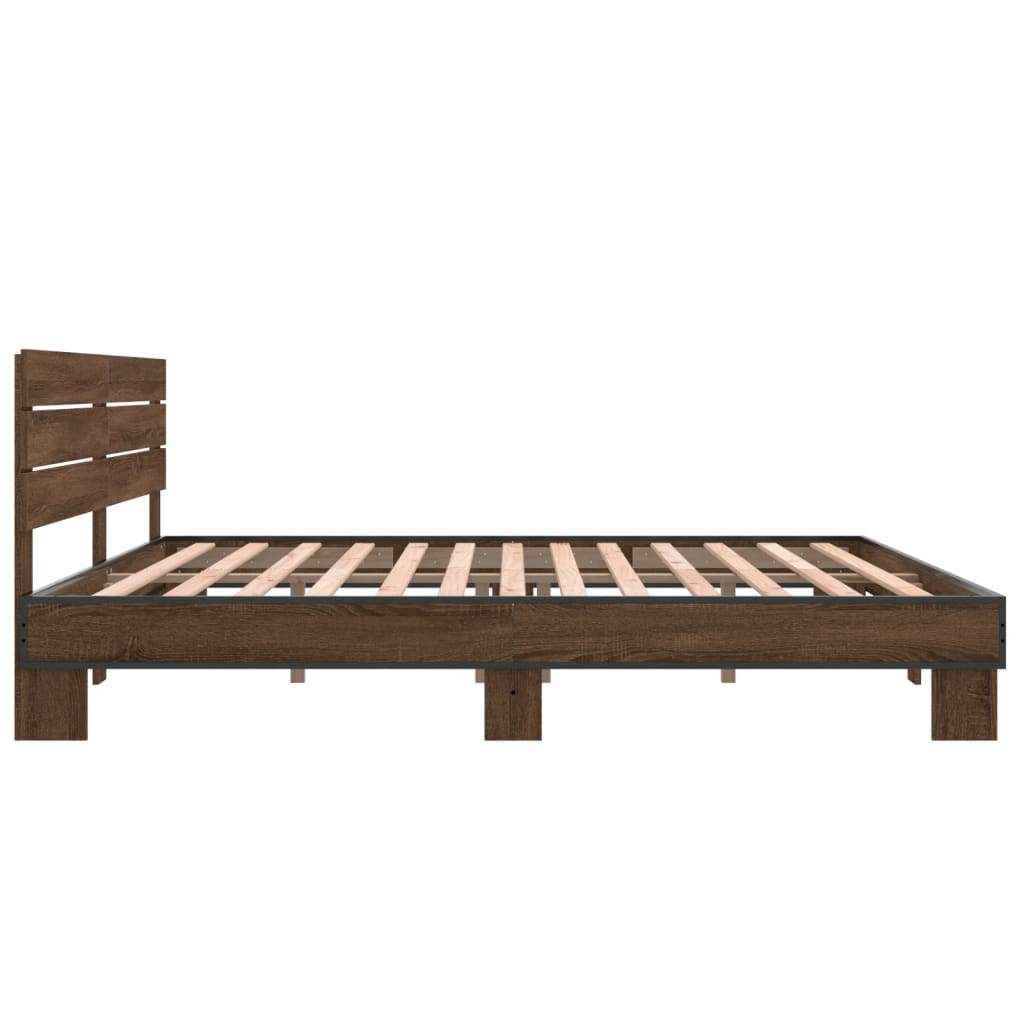 Cadre de lit sans matelas chêne marron 200x200 cm - XIOS