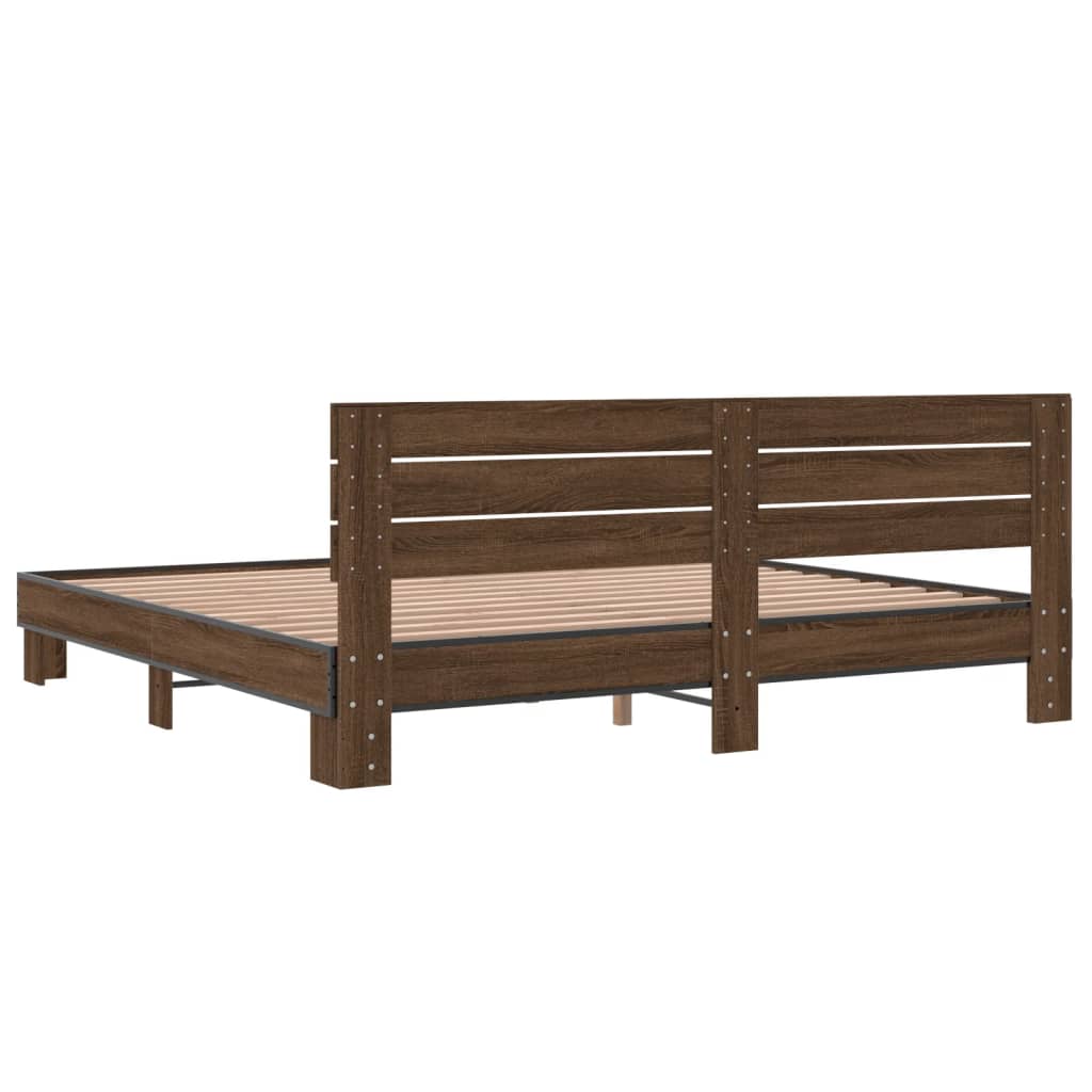 Cadre de lit sans matelas chêne marron 200x200 cm - XIOS