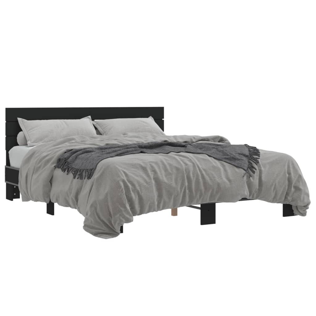 Cadre de lit sans matelas noir 160x200 cm - XIOS