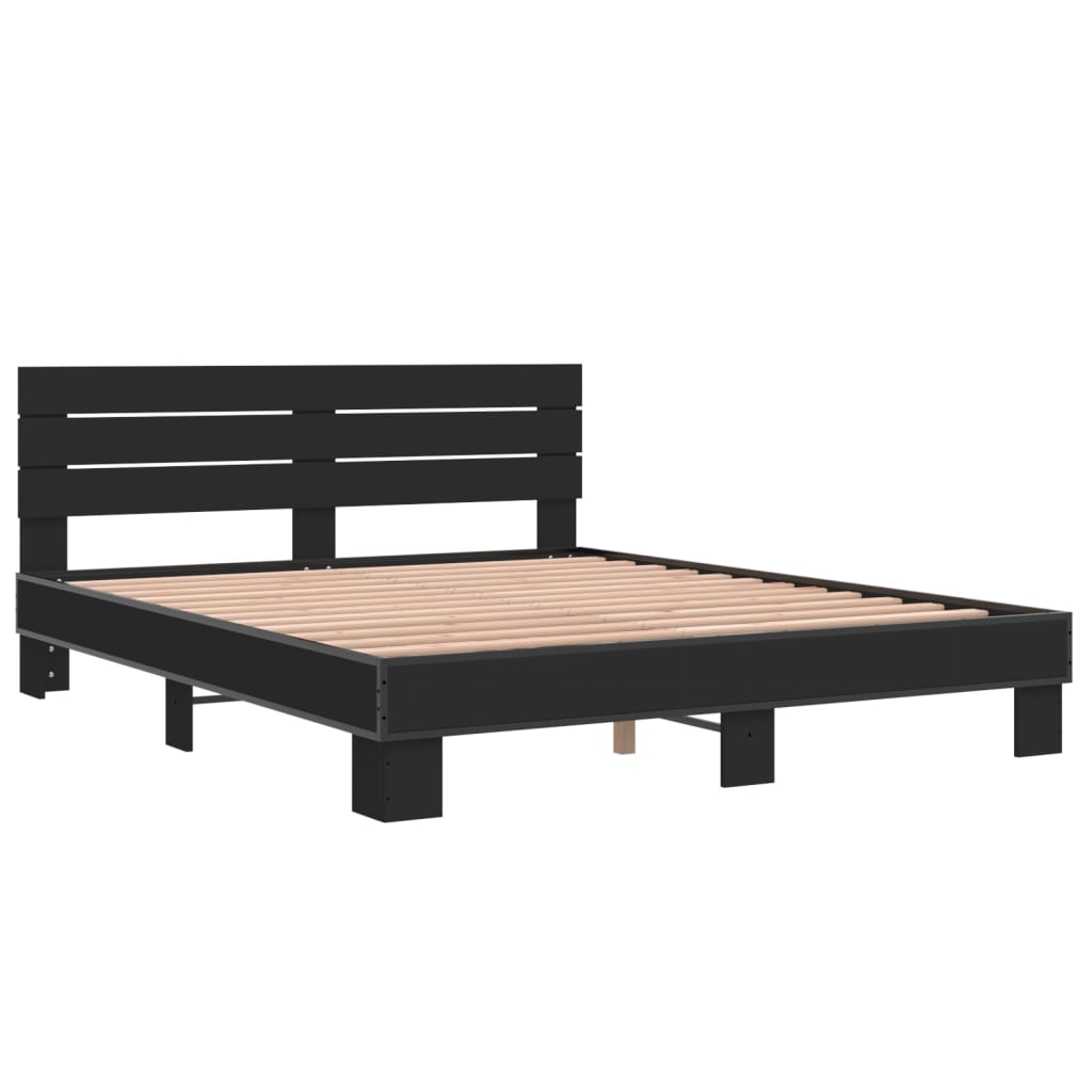 Cadre de lit sans matelas noir 160x200 cm - XIOS