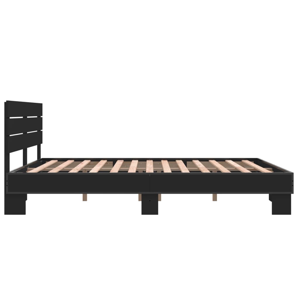 Cadre de lit sans matelas noir 160x200 cm - XIOS