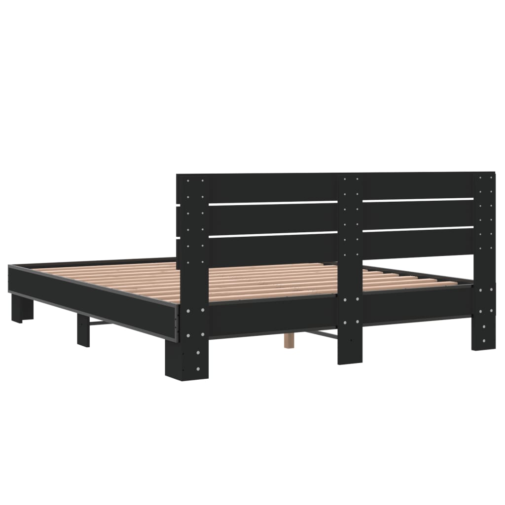 Cadre de lit sans matelas noir 160x200 cm - XIOS