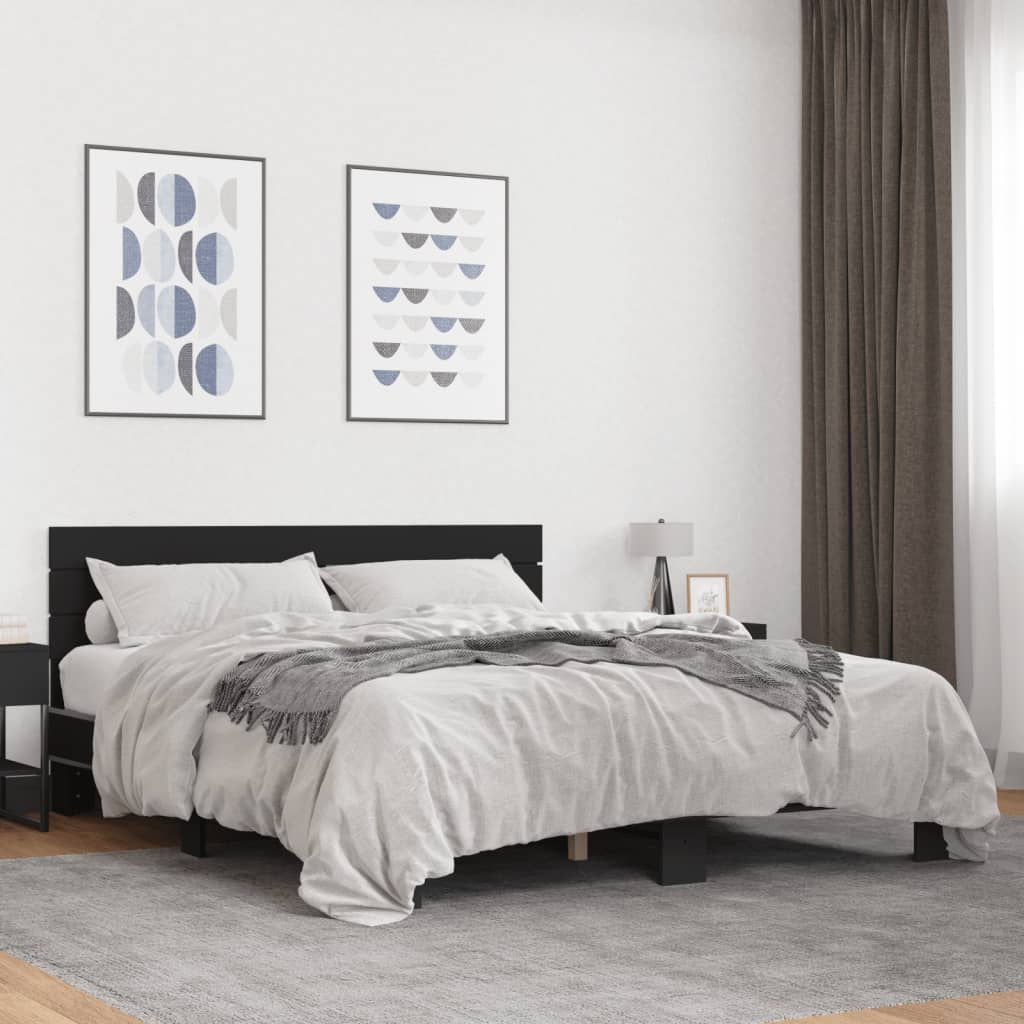 Cadre de lit sans matelas noir 160x200 cm - XIOS