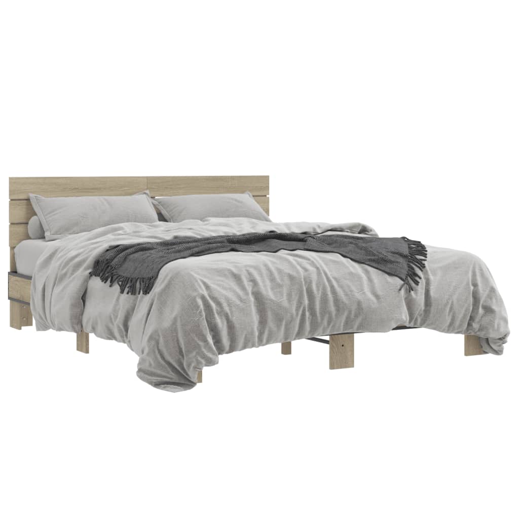 Cadre de lit sans matelas chêne sonoma 150x200 cm - XIOS