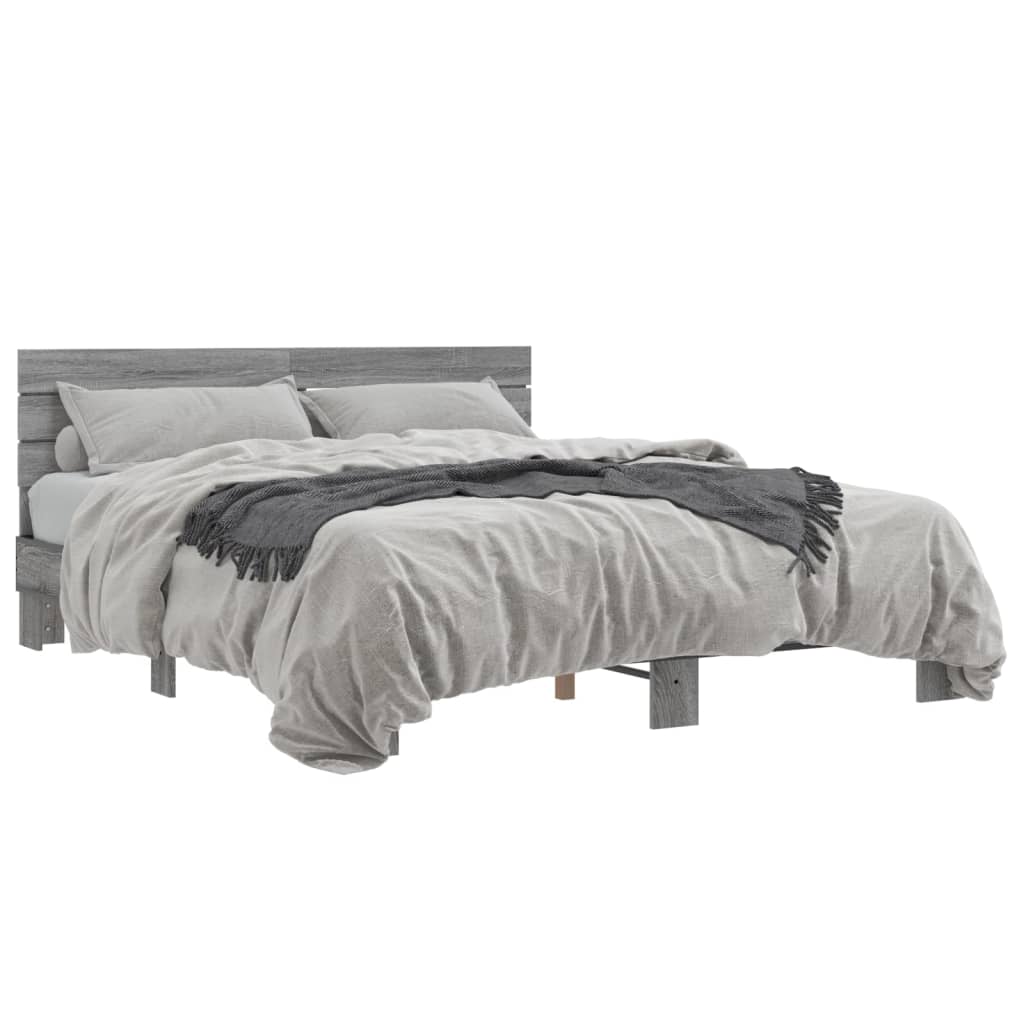 Cadre de lit sans matelas sonoma gris 150x200 cm - XIOS