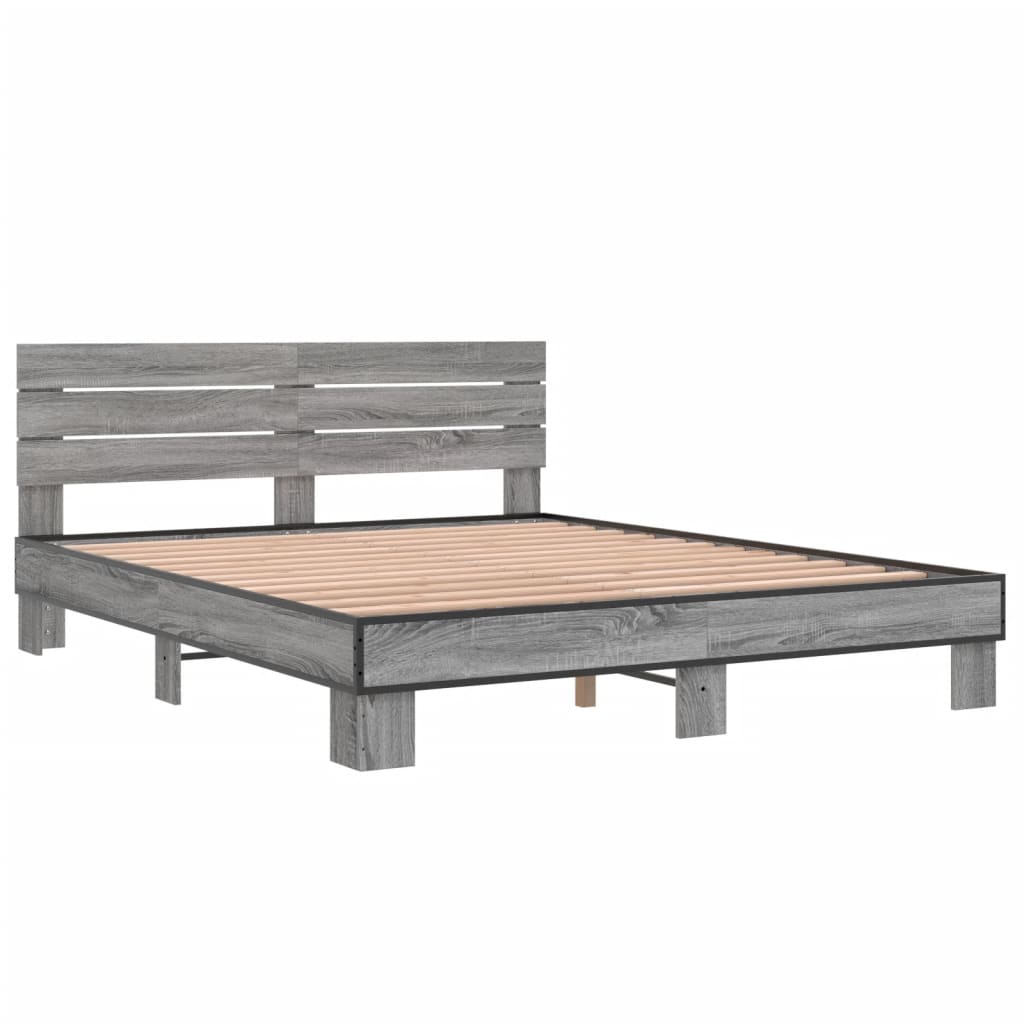 Cadre de lit sans matelas sonoma gris 150x200 cm - XIOS