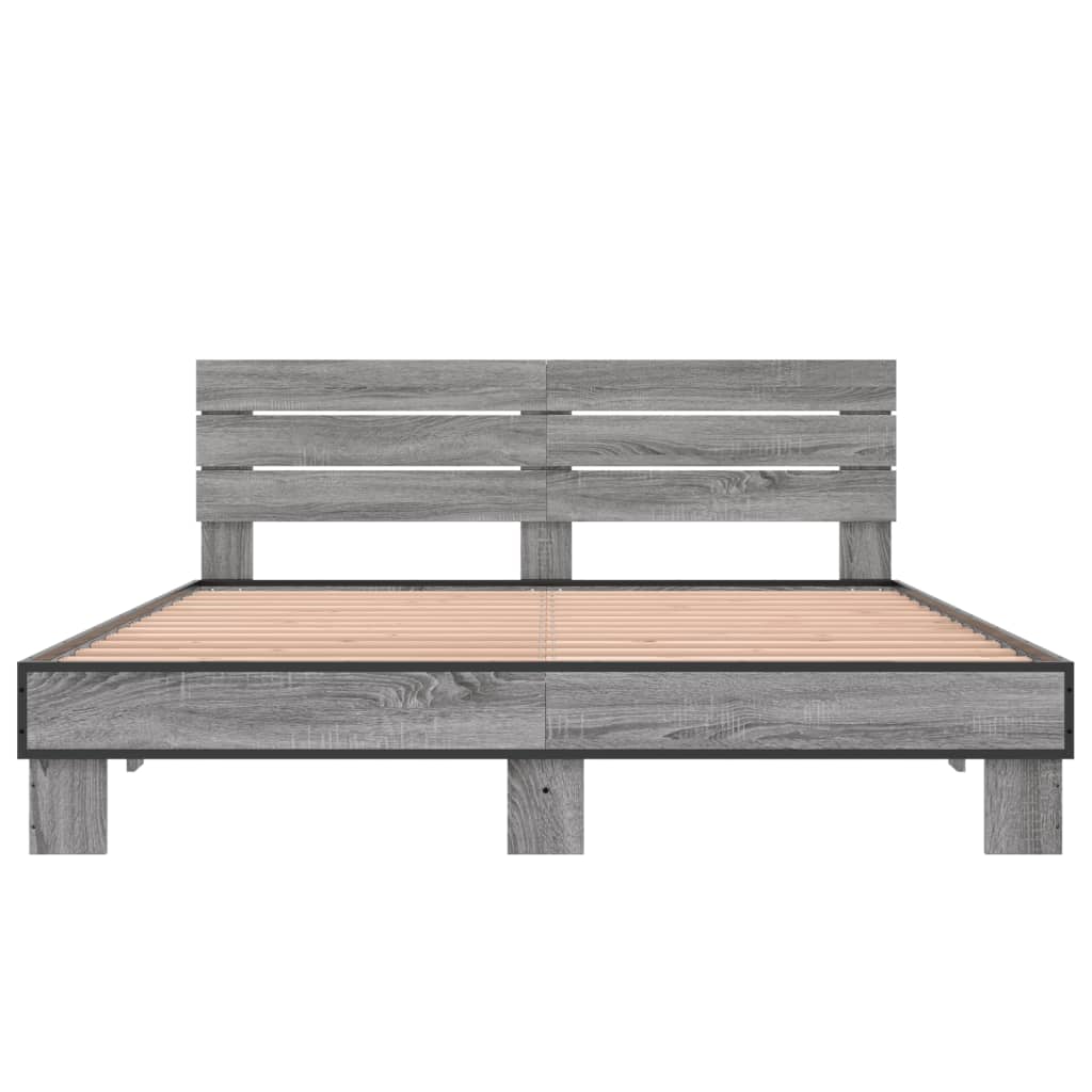 Cadre de lit sans matelas sonoma gris 150x200 cm - XIOS