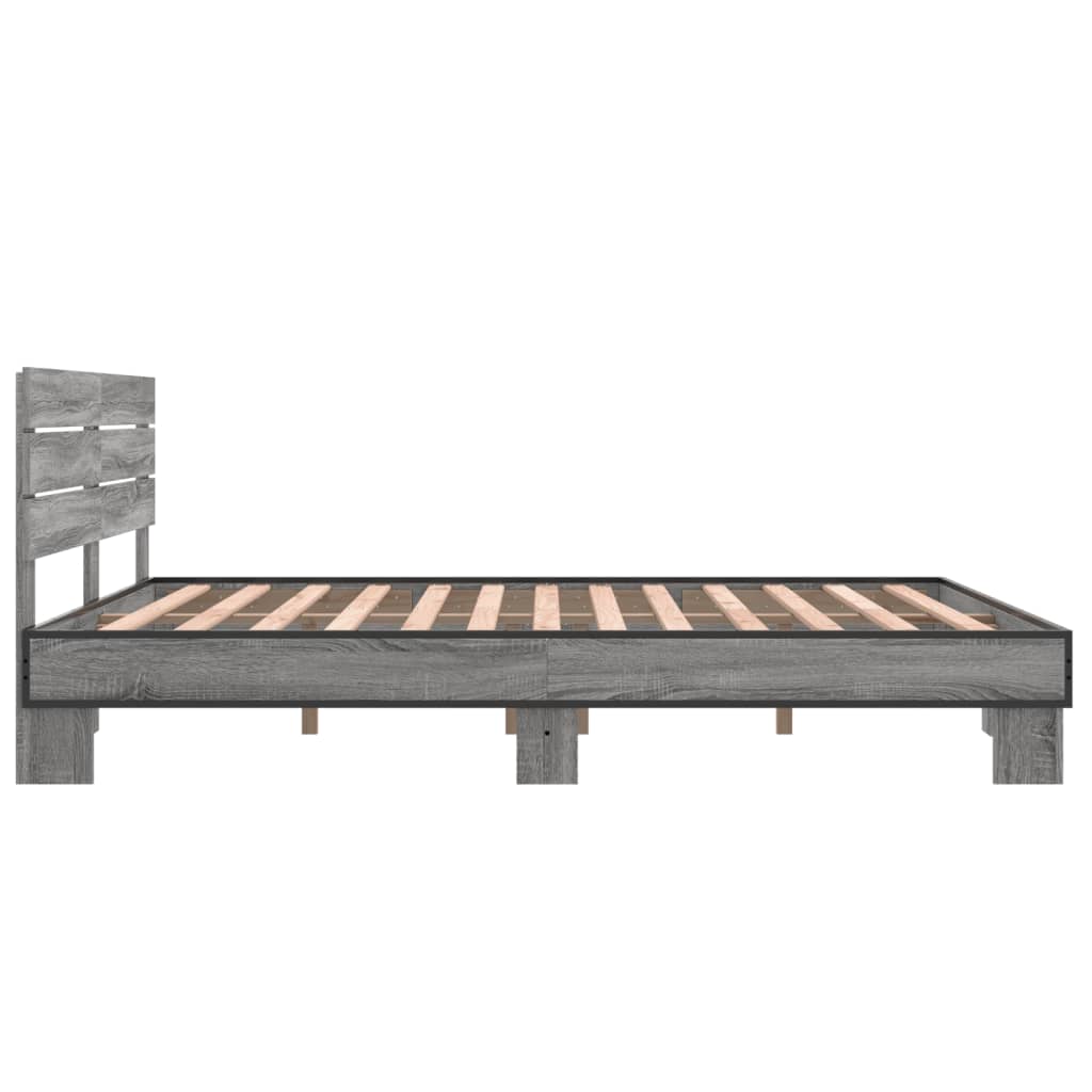 Cadre de lit sans matelas sonoma gris 150x200 cm - XIOS
