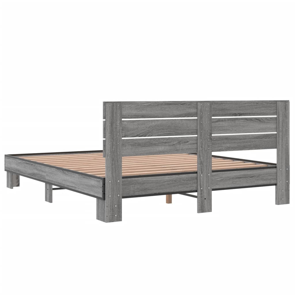 Cadre de lit sans matelas sonoma gris 150x200 cm - XIOS