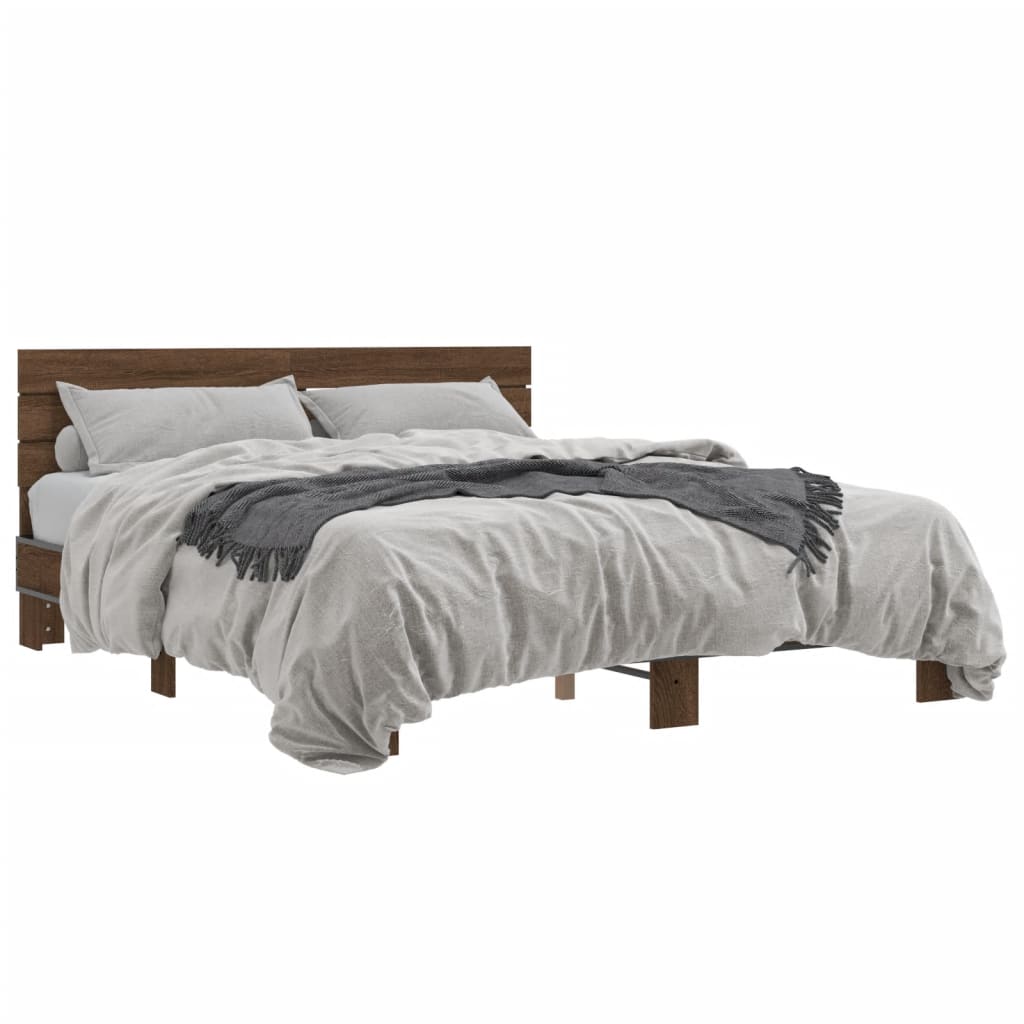 Cadre de lit sans matelas chêne marron 150x200 cm - XIOS