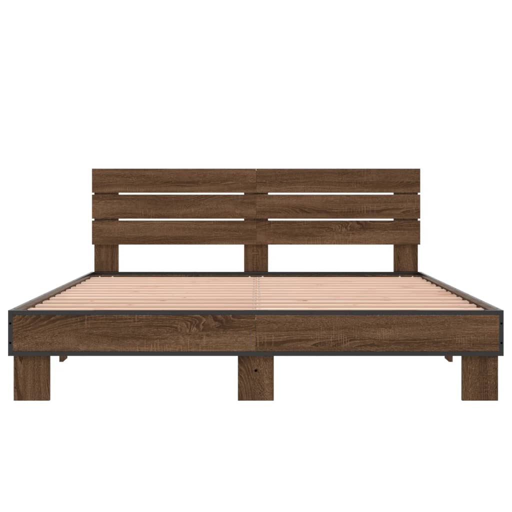 Cadre de lit sans matelas chêne marron 150x200 cm - XIOS