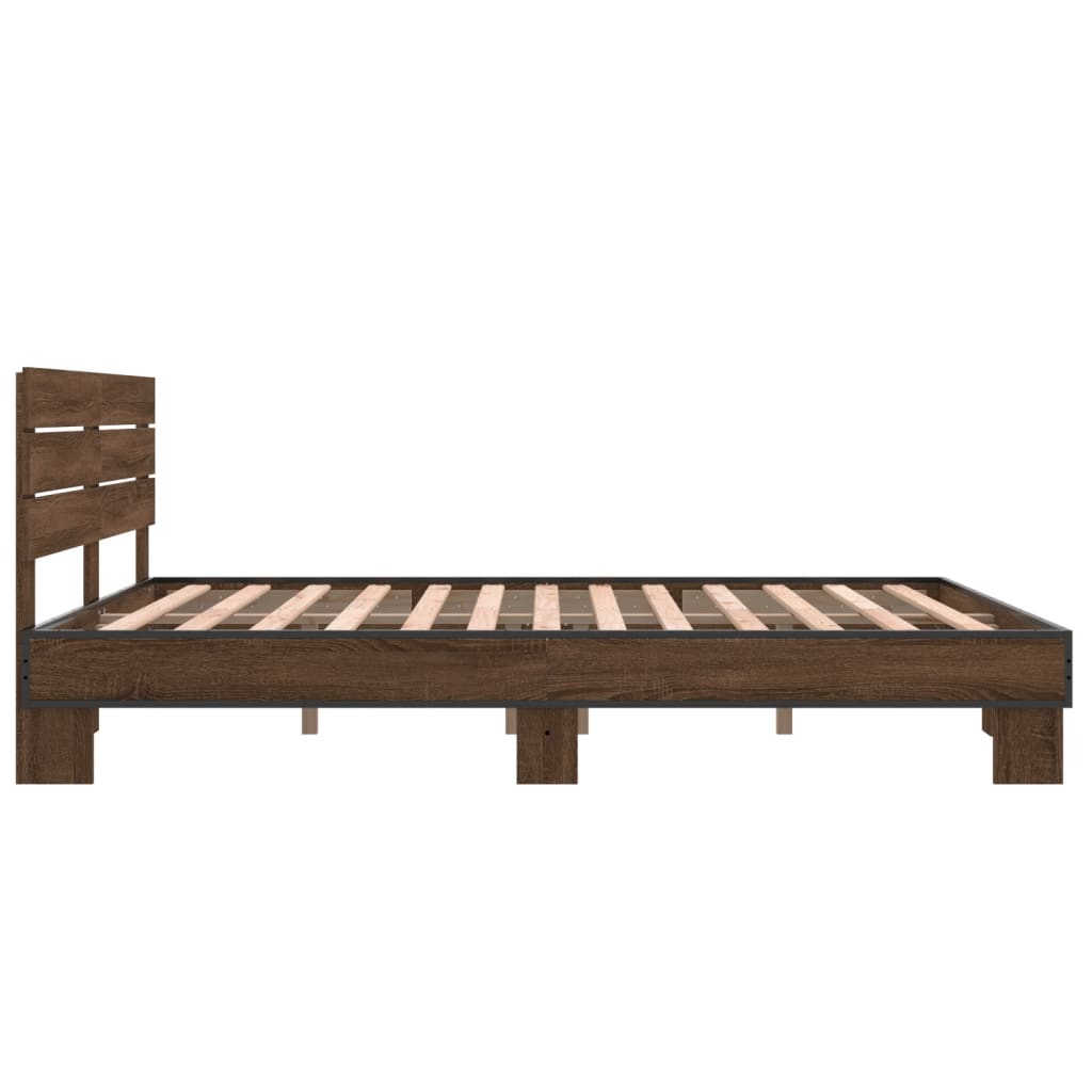 Cadre de lit sans matelas chêne marron 150x200 cm - XIOS
