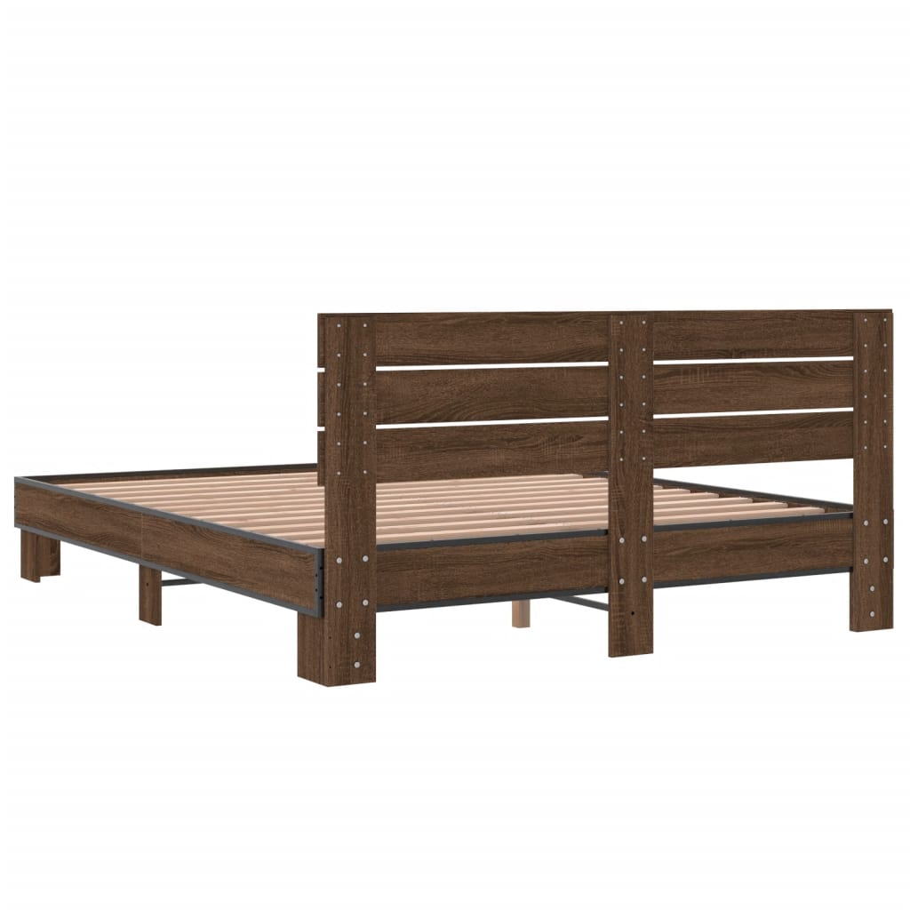 Cadre de lit sans matelas chêne marron 150x200 cm - XIOS