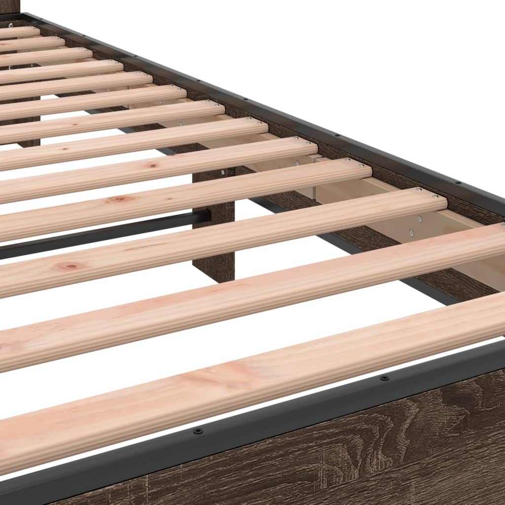 Cadre de lit sans matelas chêne marron 150x200 cm - XIOS