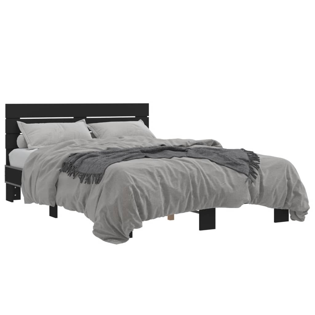 Cadre de lit sans matelas noir 140x200 cm - XIOS