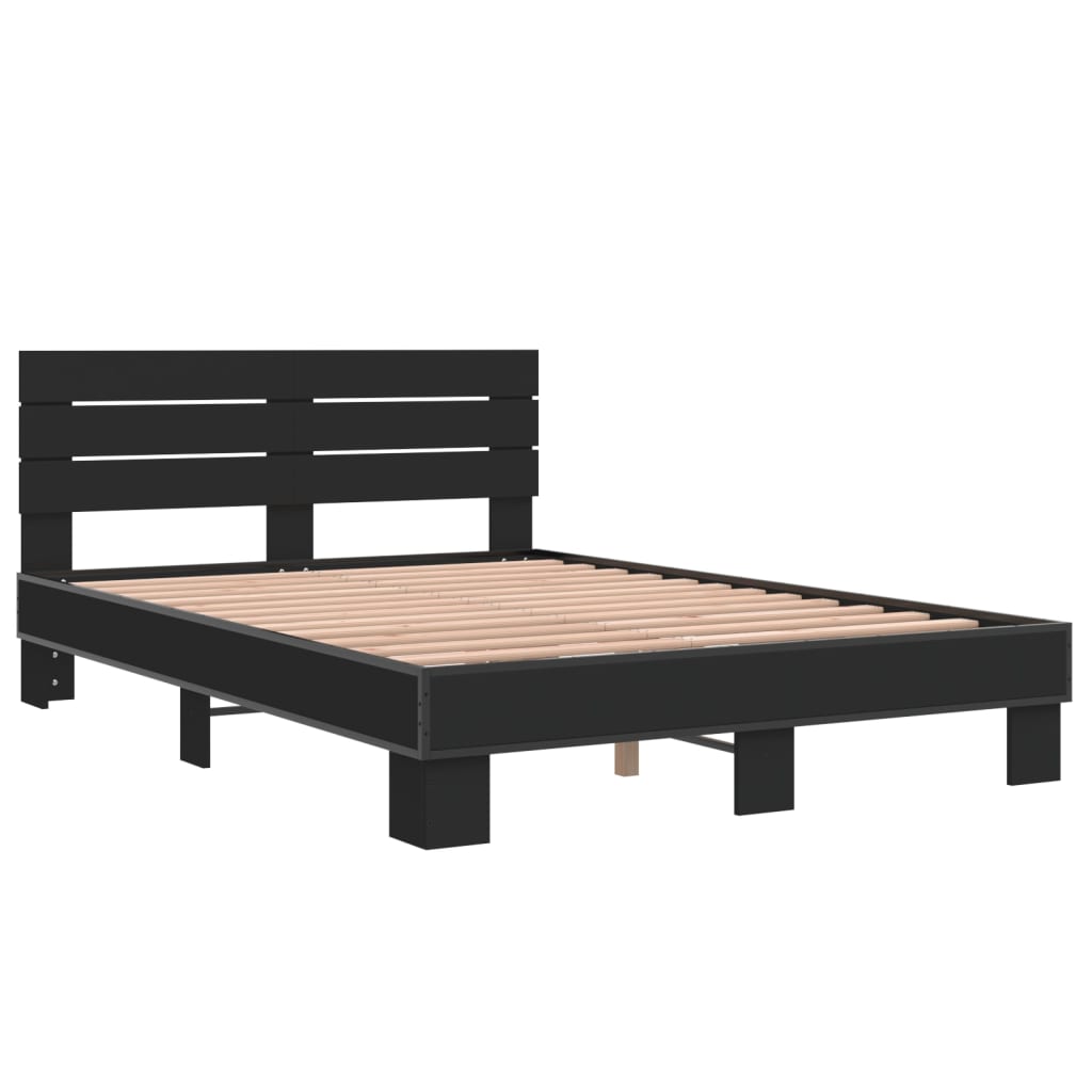 Cadre de lit sans matelas noir 140x200 cm - XIOS