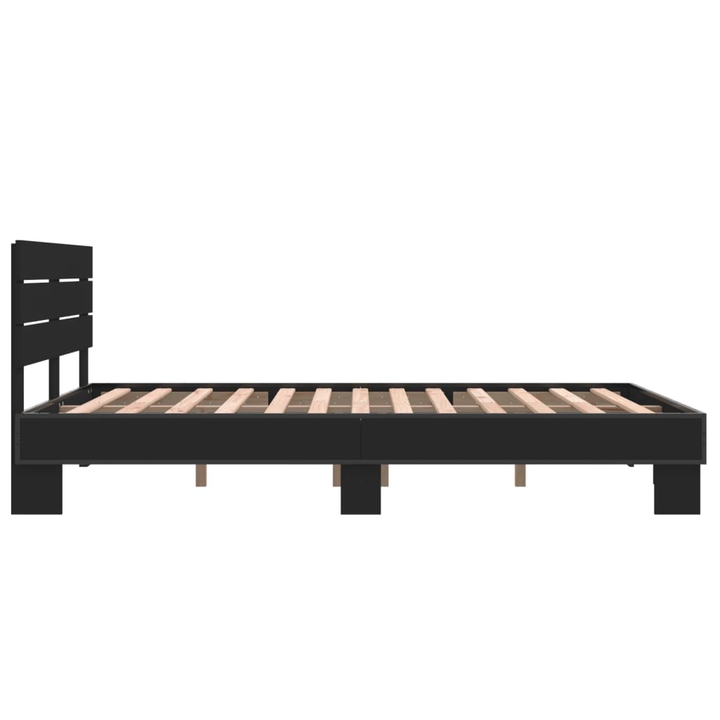 Cadre de lit sans matelas noir 140x200 cm - XIOS