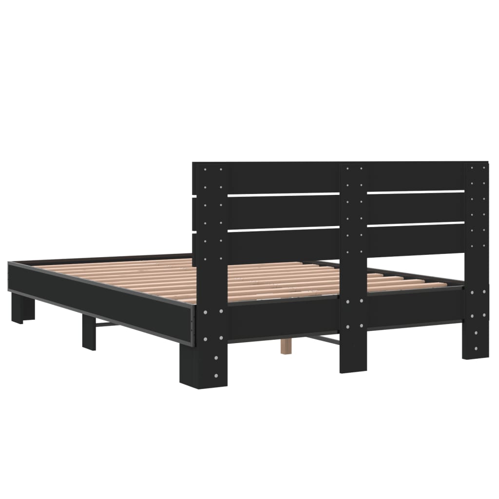 Cadre de lit sans matelas noir 140x200 cm - XIOS