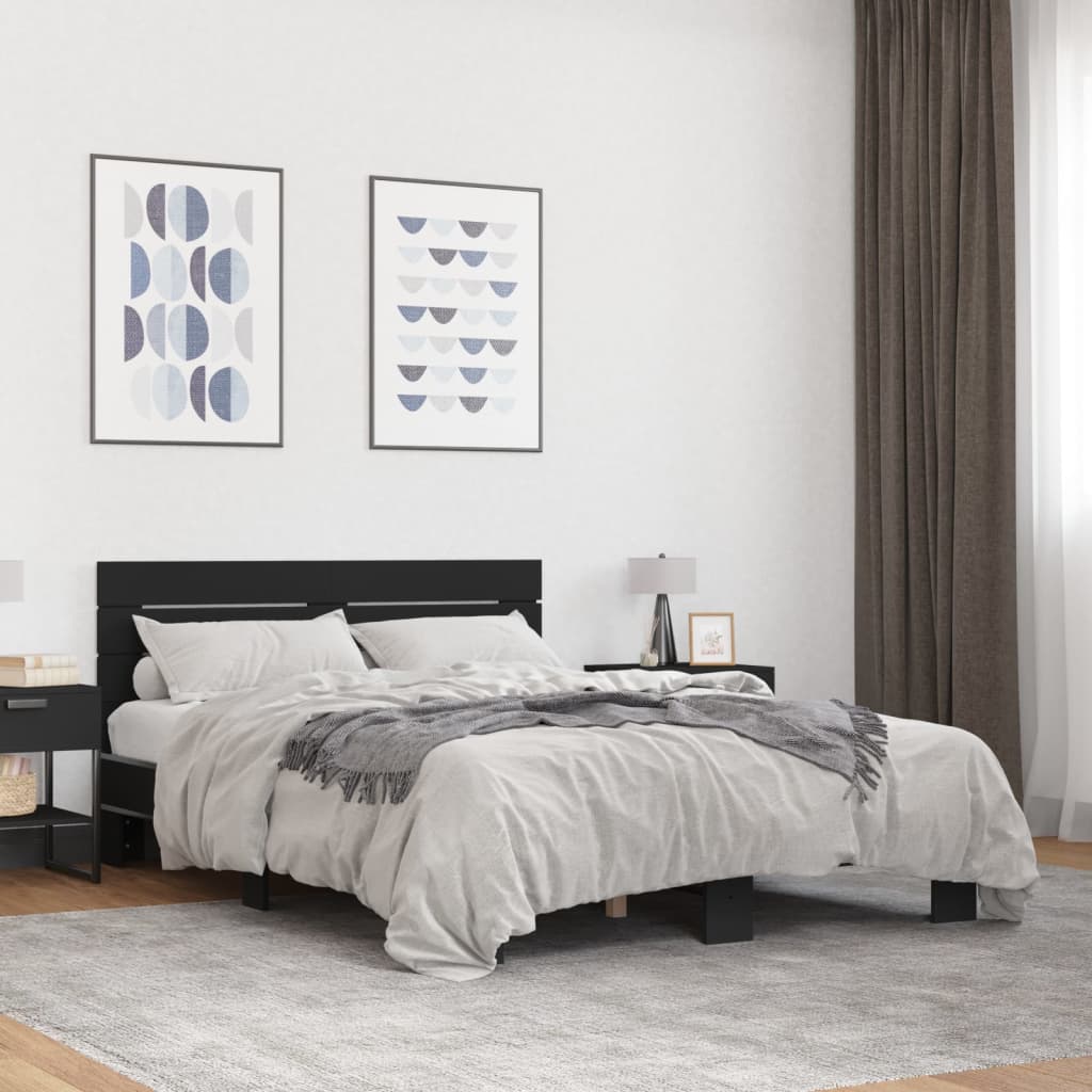 Cadre de lit sans matelas noir 140x200 cm - XIOS