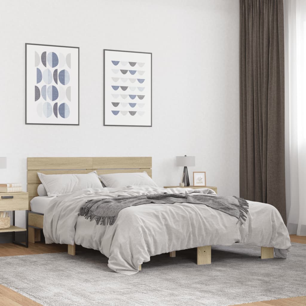 Cadre de lit sans matelas chêne sonoma 140x200 cm - XIOS