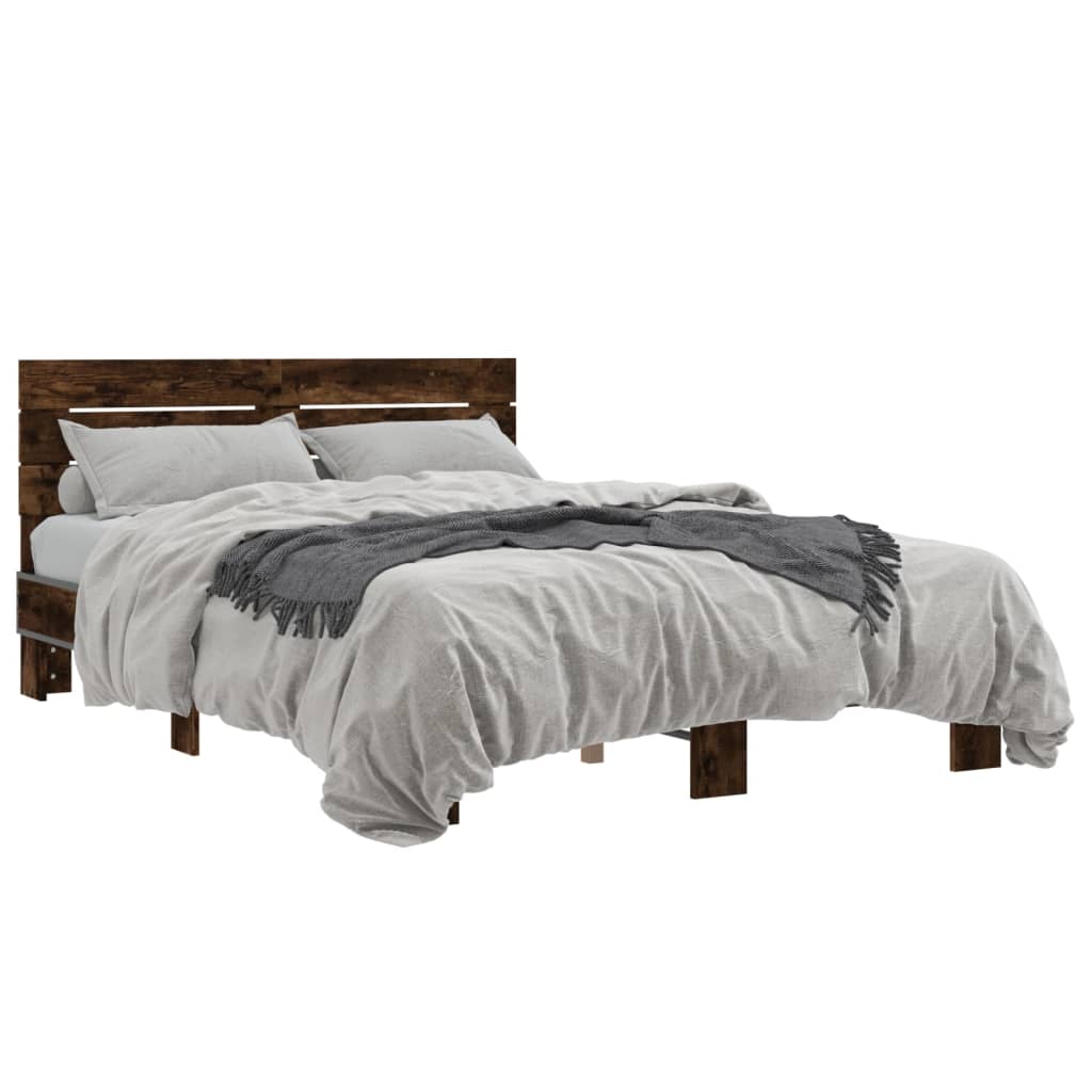 Cadre de lit sans matelas chêne fumé 140x200 cm - XIOS