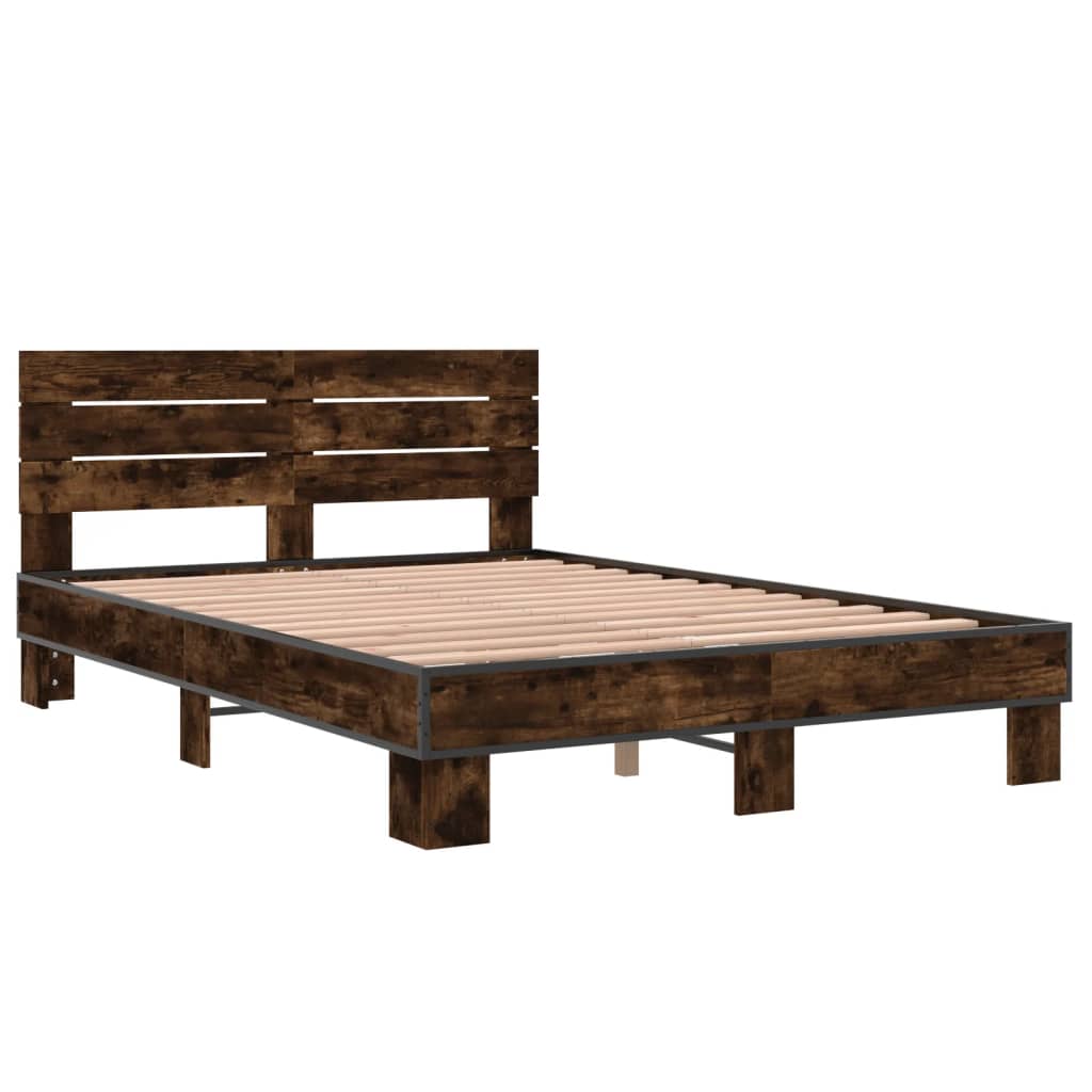 Cadre de lit sans matelas chêne fumé 140x200 cm - XIOS