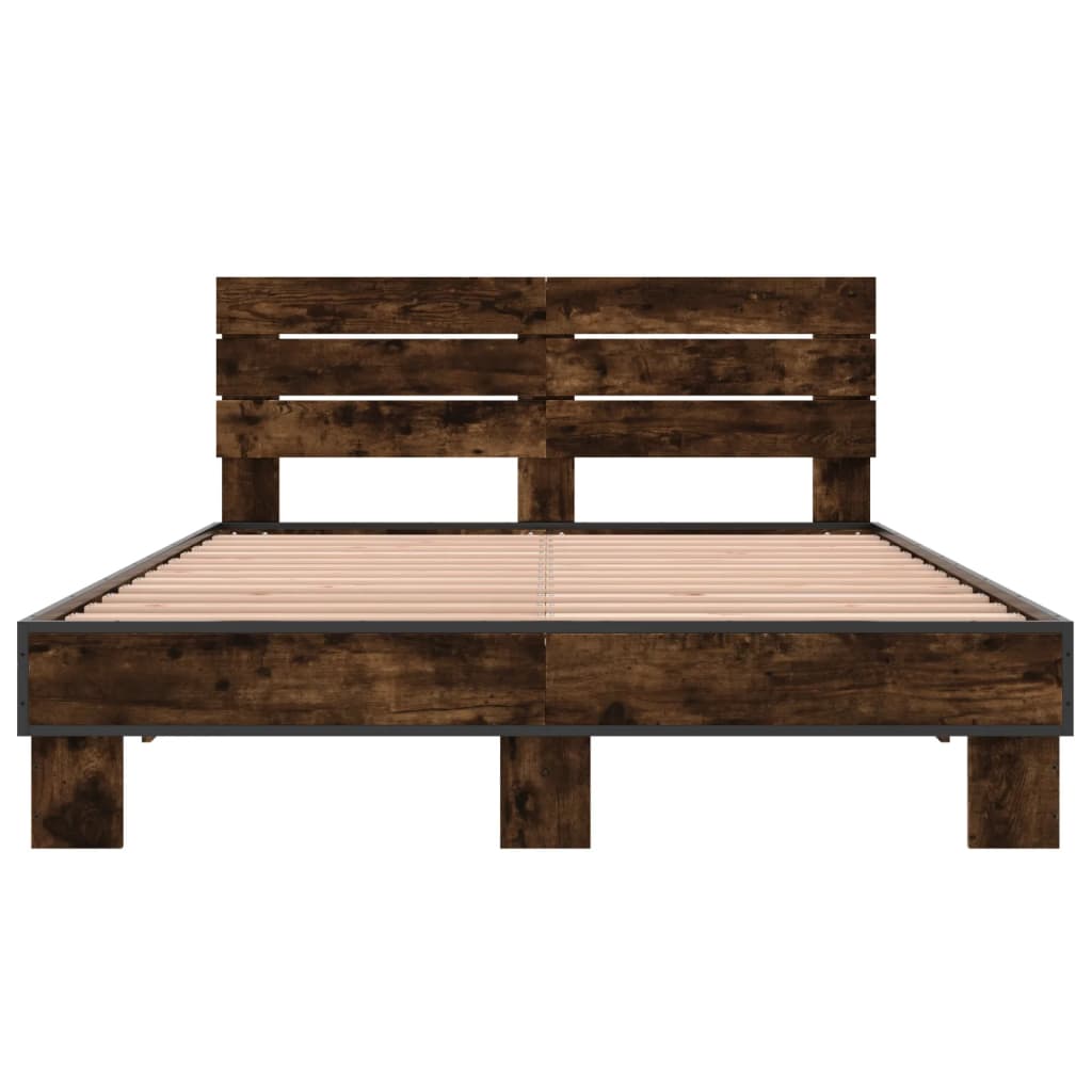 Cadre de lit sans matelas chêne fumé 140x200 cm - XIOS