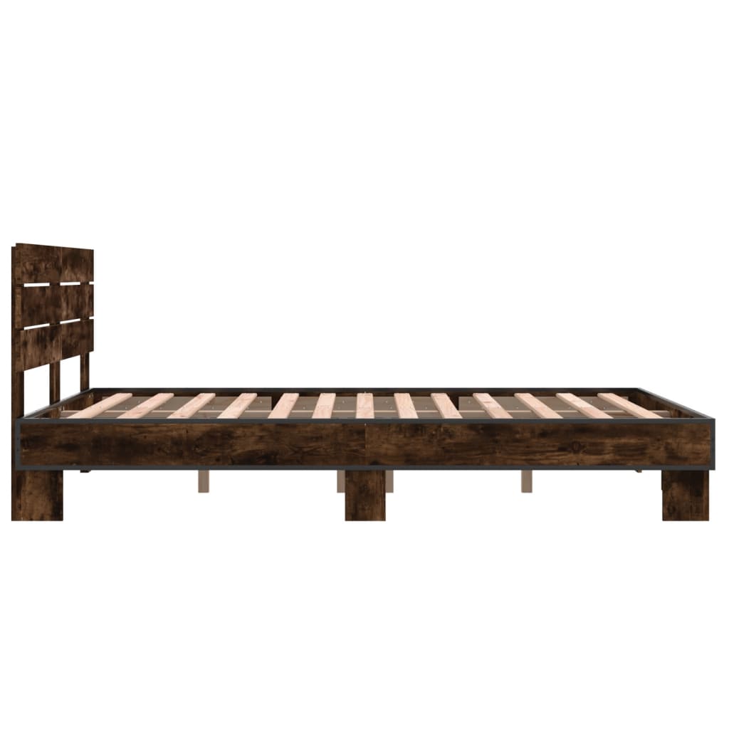 Cadre de lit sans matelas chêne fumé 140x200 cm - XIOS