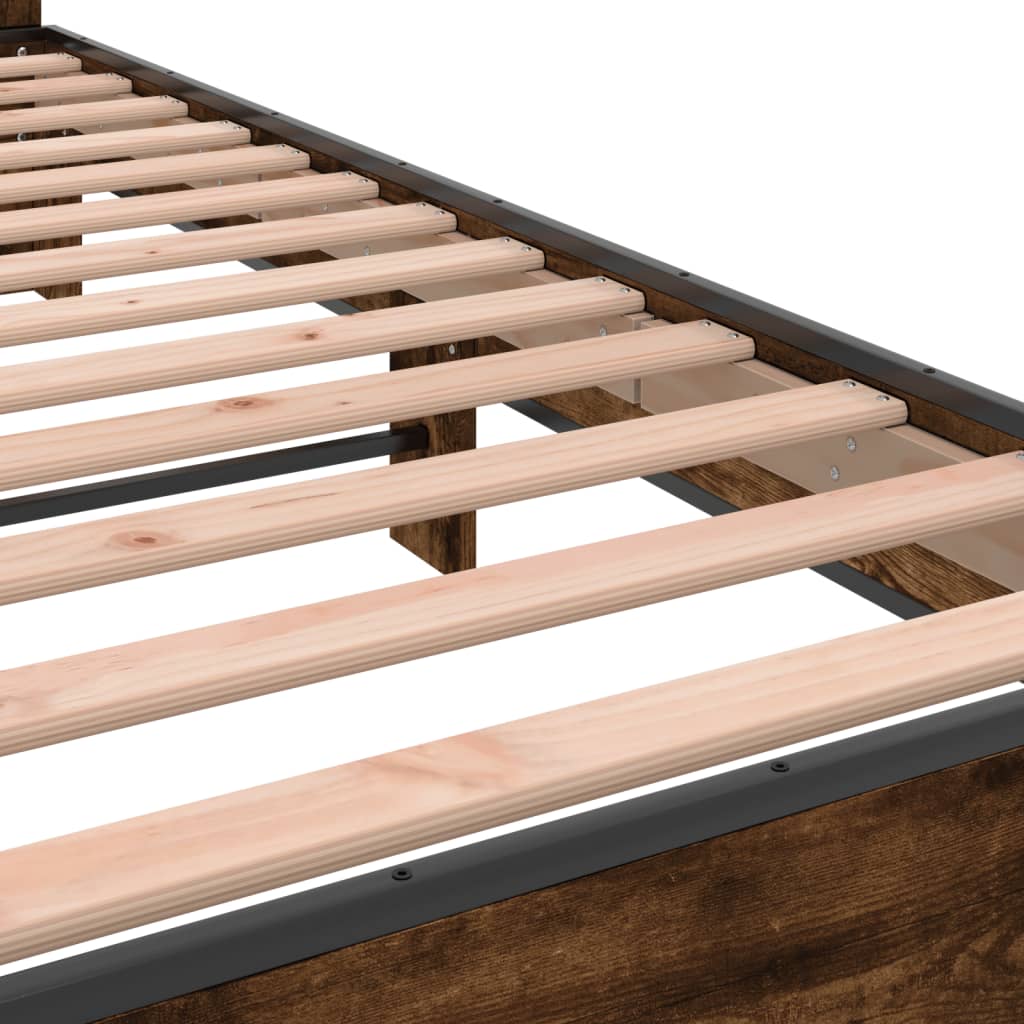 Cadre de lit sans matelas chêne fumé 140x200 cm - XIOS
