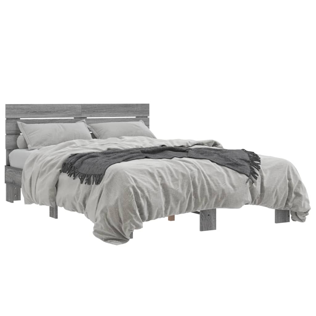 Cadre de lit sans matelas sonoma gris 140x200 cm - XIOS