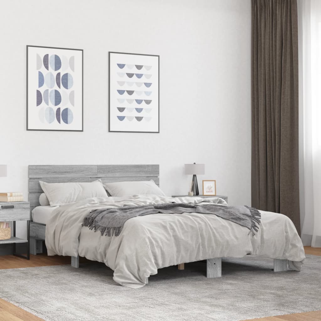 Cadre de lit sans matelas sonoma gris 140x200 cm - XIOS