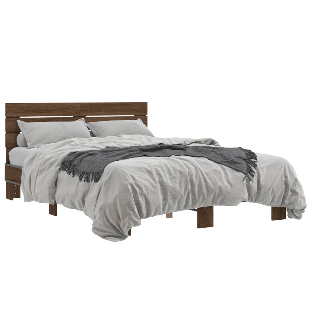 Cadre de lit sans matelas chêne marron 140x200 cm - XIOS